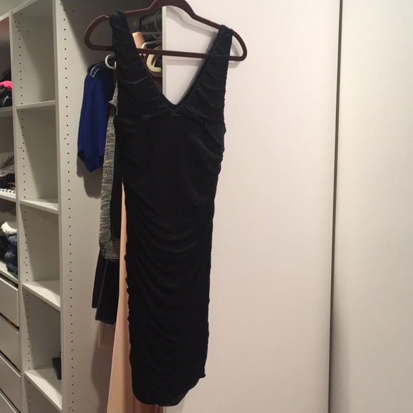 Black Ruched Dress - Picture 2 of 4